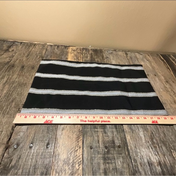 SLOW COW Linen Off White and Black Rectangle Throw Pillow Cover - Picture 3 of 9